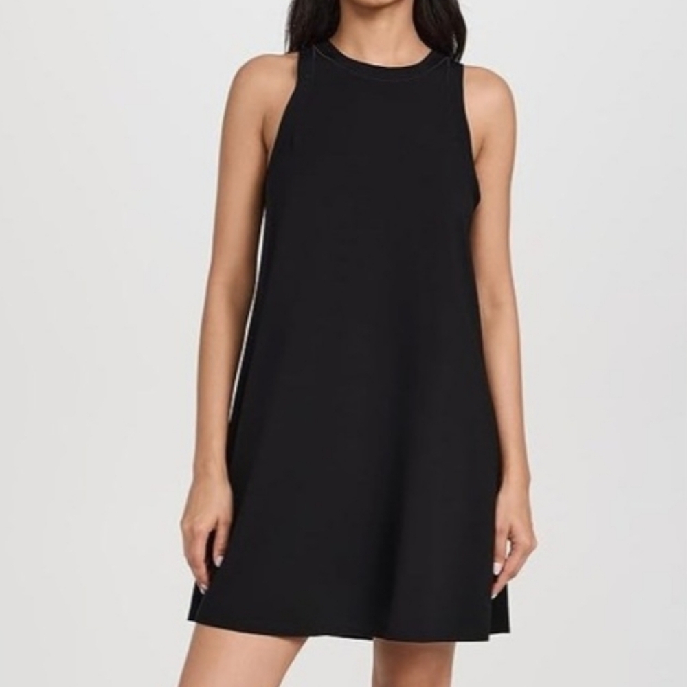 Theory Rib Tank Knit Dress Black Sleveless SzL